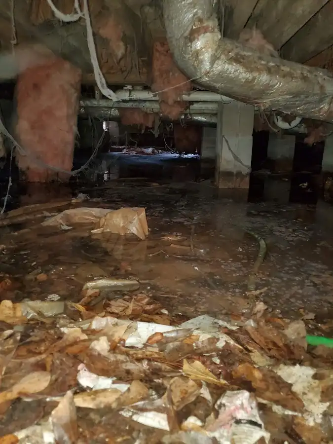 Crawl space flood assessment for Commercial Water Damage Restoration in Moreau